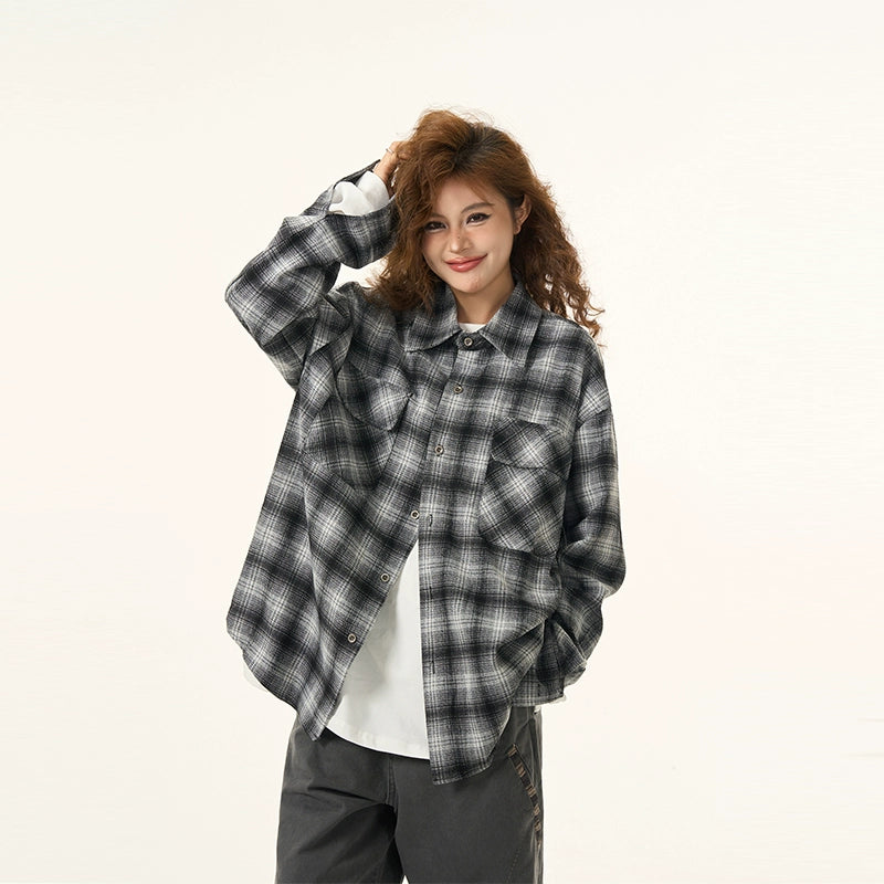 Vintage Gradient Plaid Shirt